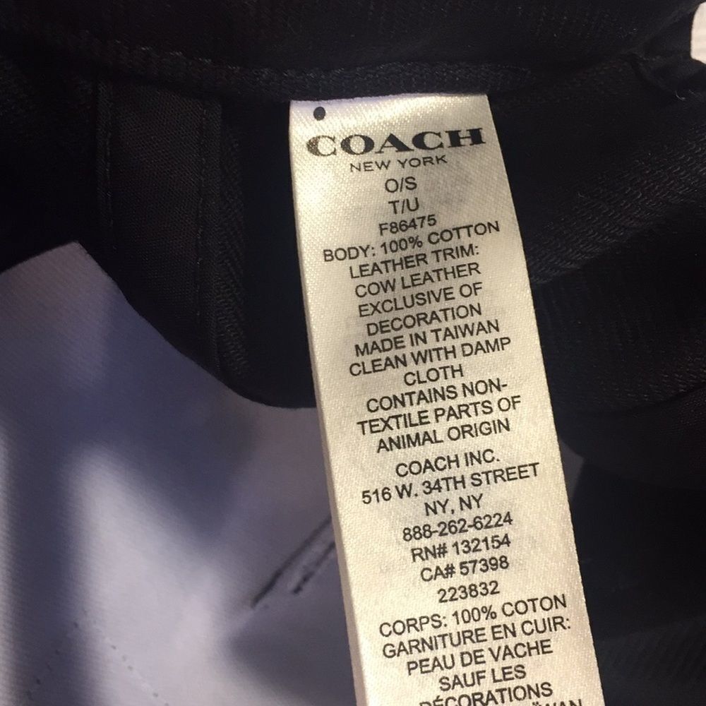 COACH LOGO Cap Leather on brim Adjustable MUST be Authenticated by Poshmark - Picture 7 of 7